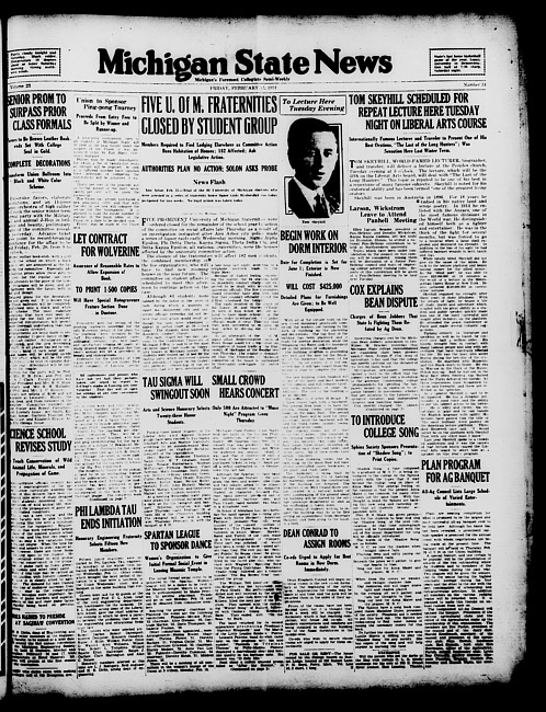 Michigan State news. (1931 February 13)