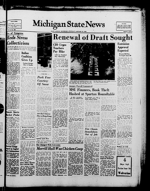 Michigan State news. (1959 January 27)