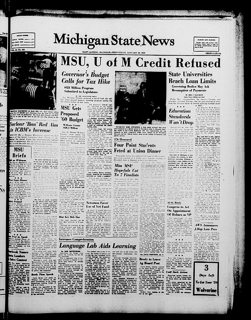 Michigan State news. (1959 January 28)