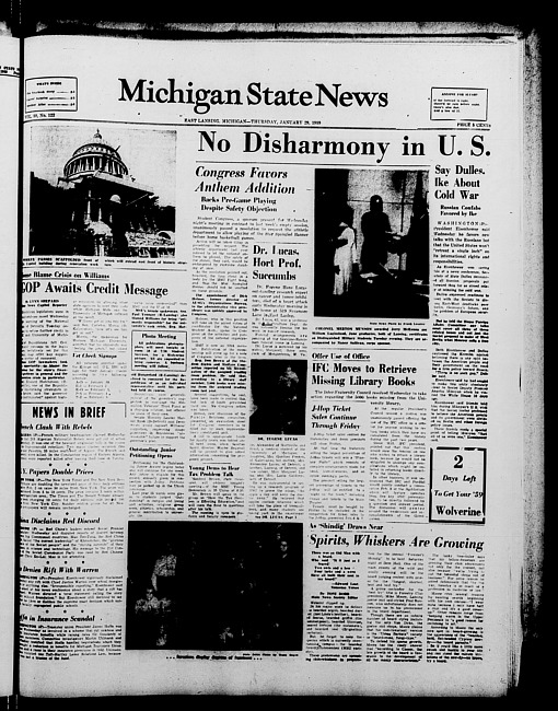 Michigan State news. (1959 January 29)