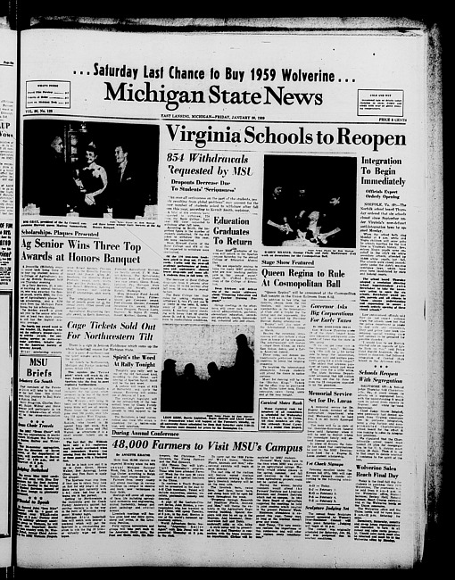 Michigan State news. (1959 January 30)