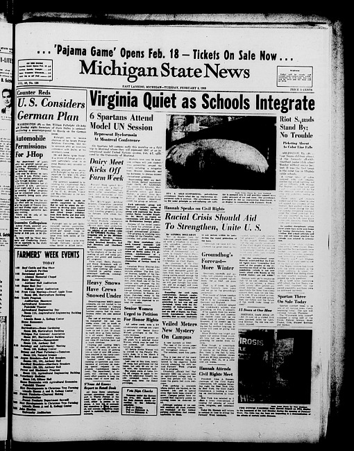 Michigan State news. (1959 February 3)