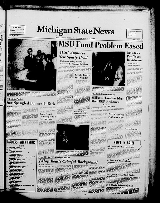 Michigan State news. (1959 February 5)