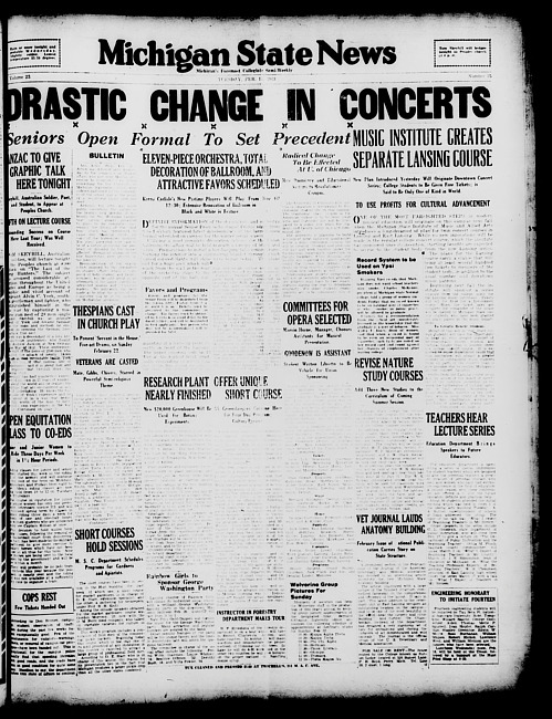 Michigan State news. (1931 February 17)