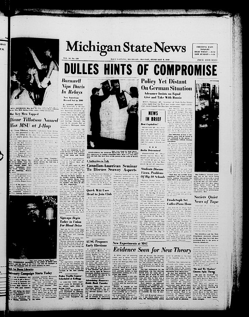 Michigan State news. (1959 February 9)