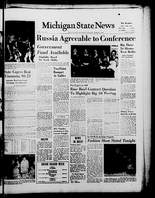 Michigan State news. (1959 March 3)