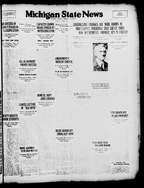 Michigan State news. (1931 February 27)