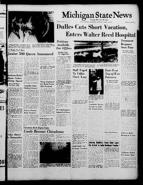 Michigan State news. (1959 April 13)