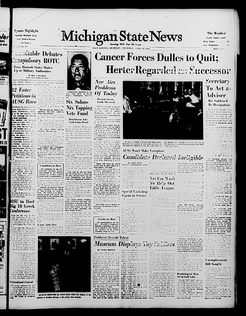 Michigan State news. (1959 April 16)