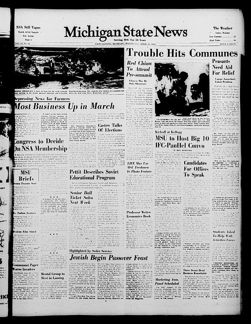 Michigan State news. (1959 April 22)