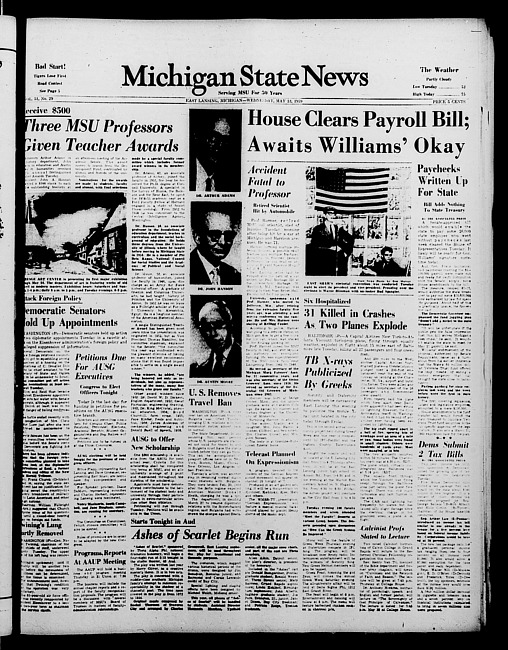 Michigan State news. (1959 May 13)