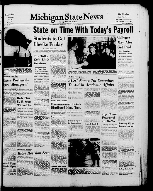 Michigan State news. (1959 May 21)