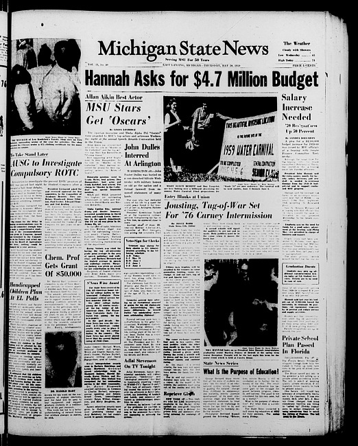 Michigan State news. (1959 May 28)