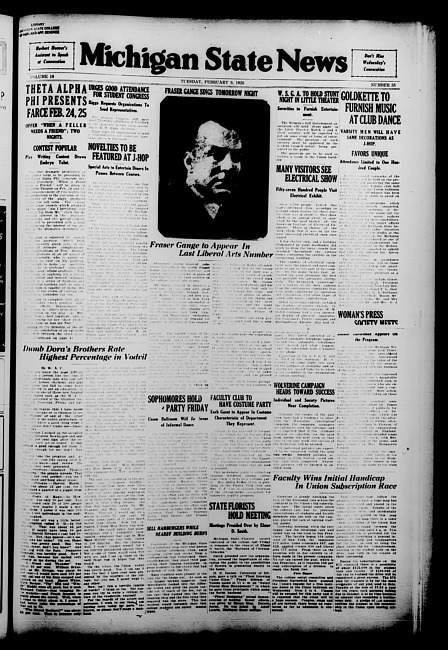 Michigan State news. (1926 February 9)
