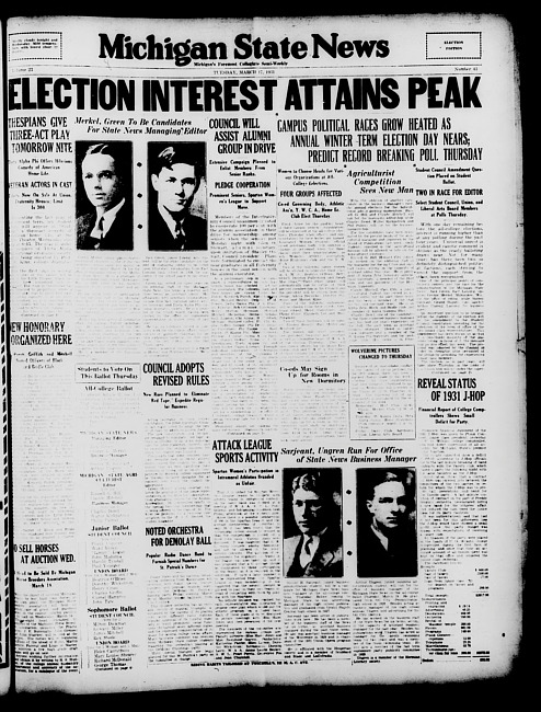 Michigan State news. (1931 March 17)