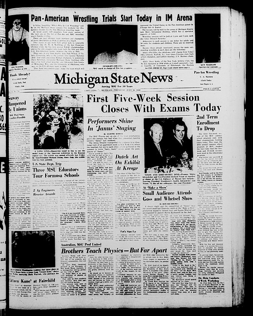 Michigan State news. (1959 July 30)