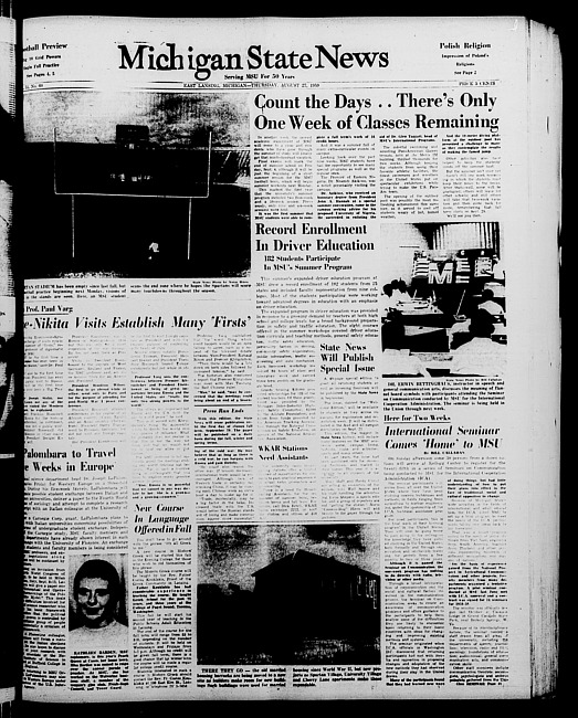 Michigan State news. (1959 August 27)