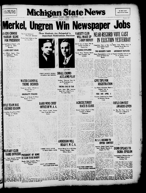 Michigan State news. (1931 March 20)