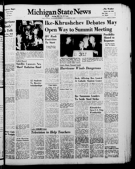 Michigan State news. (1959 September 29)