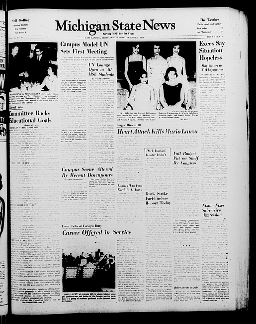 Michigan State news. (1959 October 8)