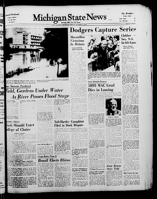 Michigan State news. (1959 October 9)