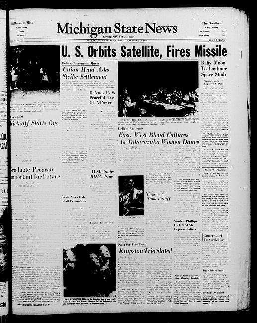 Michigan State news. (1959 October 14)