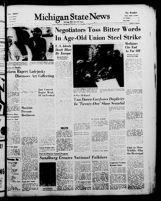 Michigan State news. (1959 November 3)