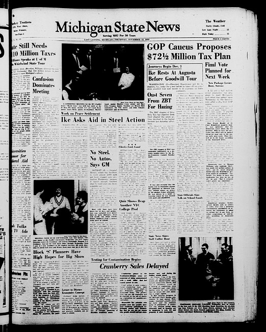 Michigan State news. (1959 November 12)