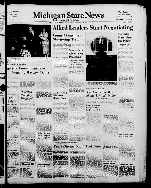 Michigan State news. (1959 November 18)