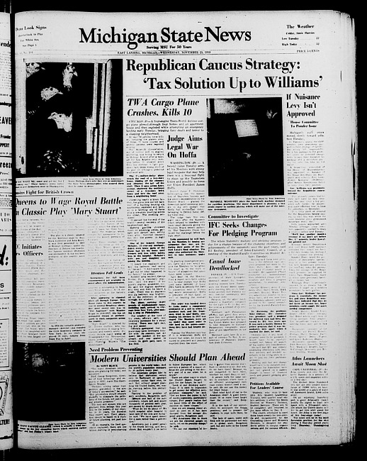 Michigan State news. (1959 November 25)