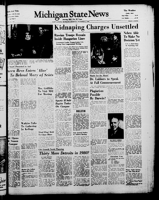 Michigan State news. (1959 December 1)