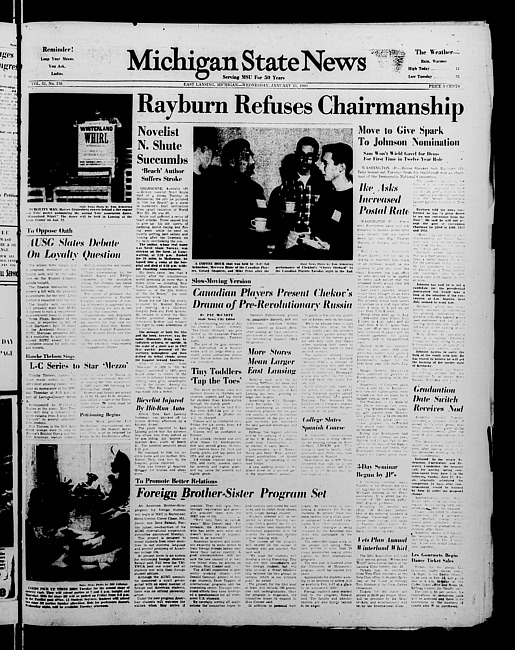 Michigan State news. (1960 January 13)