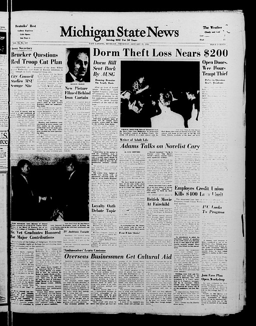 Michigan State news. (1960 January 21)