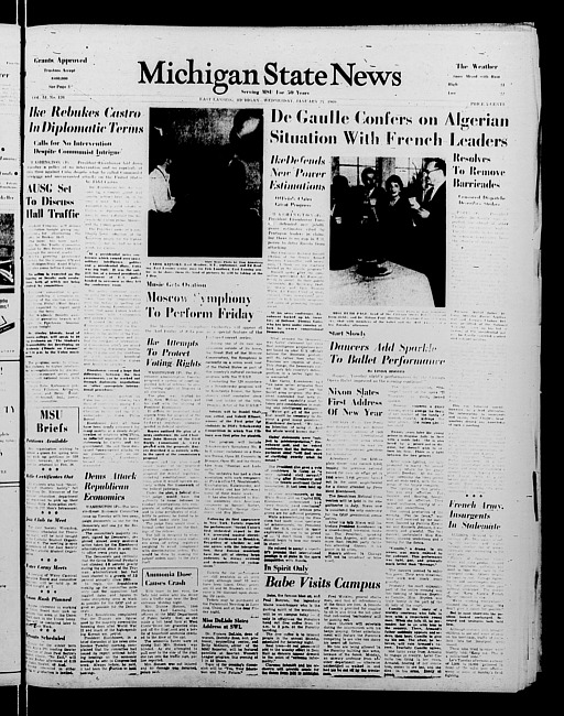 Michigan State news. (1960 January 27)