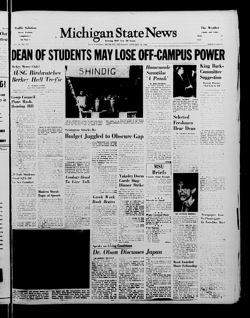 Michigan State news. (1960 January 28)