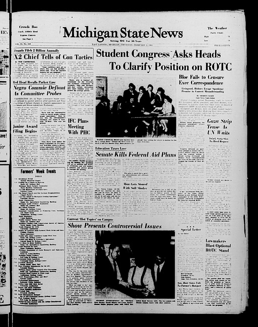 Michigan State news. (1960 February 4)