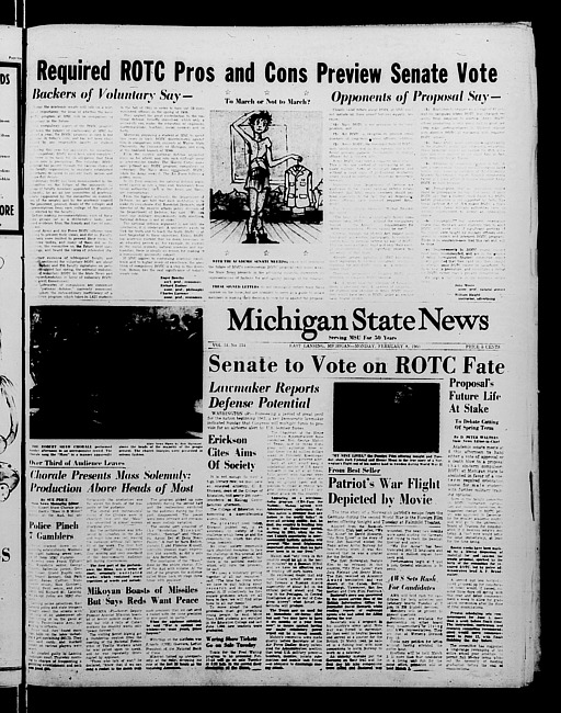 Michigan State news. (1960 February 8)