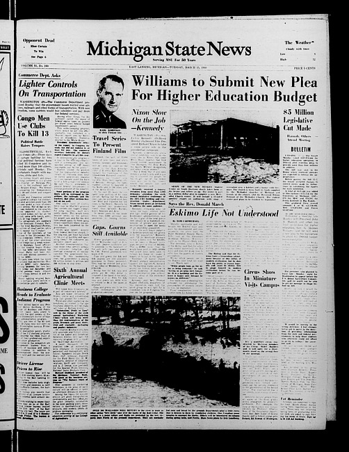 Michigan State news. (1960 March 15)