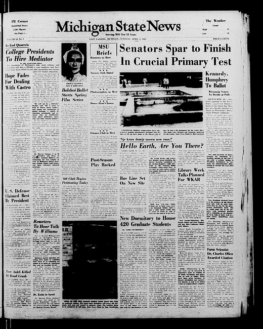 Michigan State news. (1960 April 5)