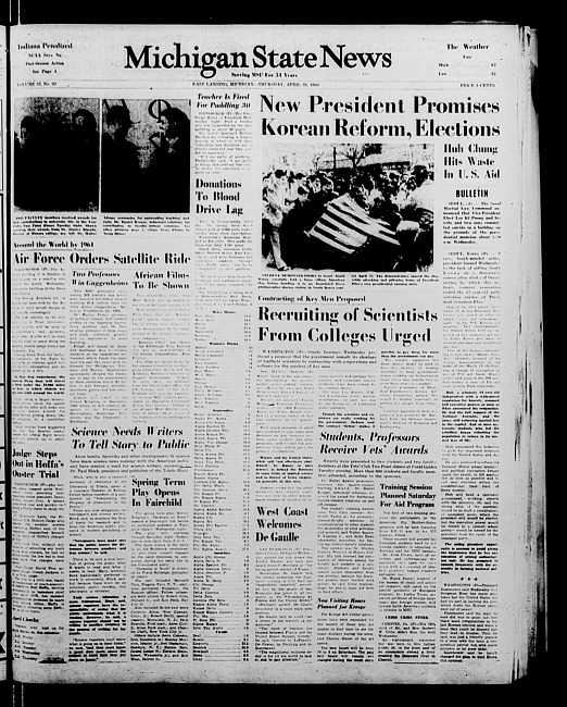 Michigan State news. (1960 April 28)