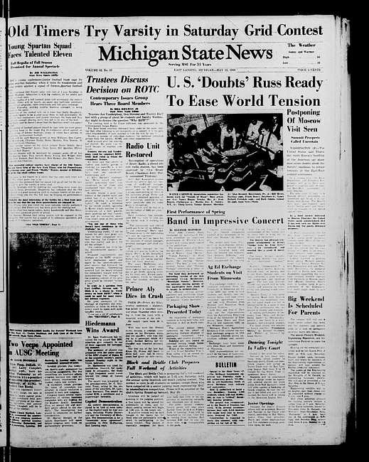 Michigan State news. (1960 May 13)