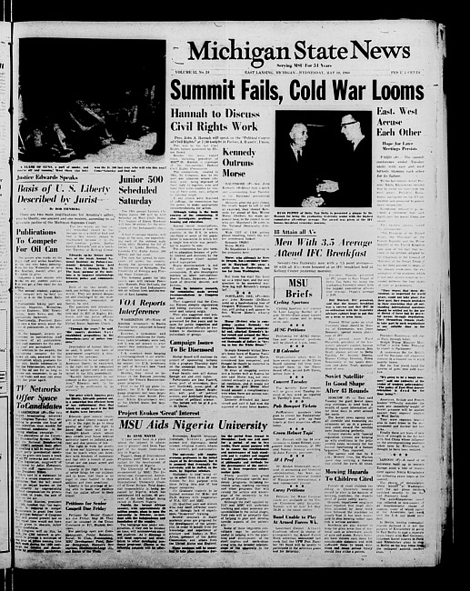 Michigan State news. (1960 May 18)