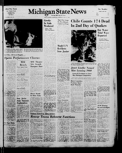 Michigan State news. (1960 May 23)