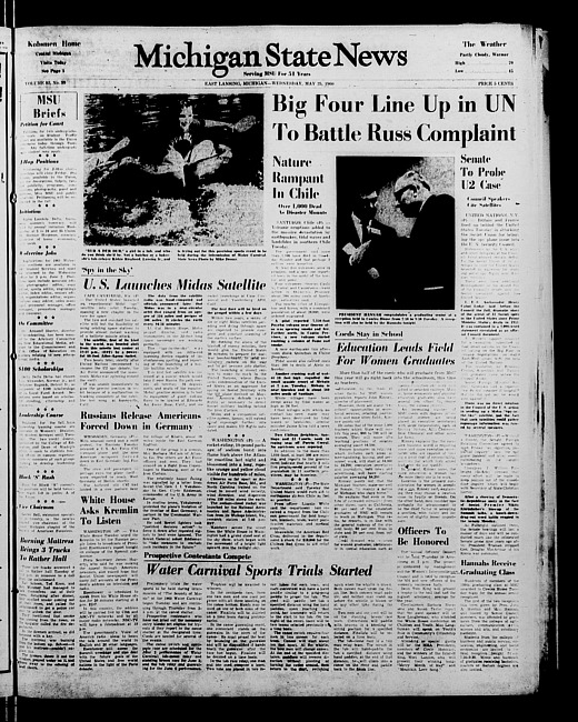 Michigan State news. (1960 May 25)