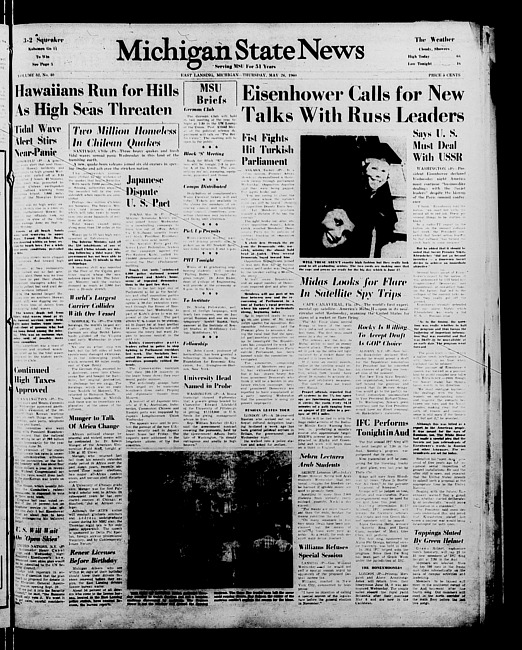 Michigan State news. (1960 May 26)