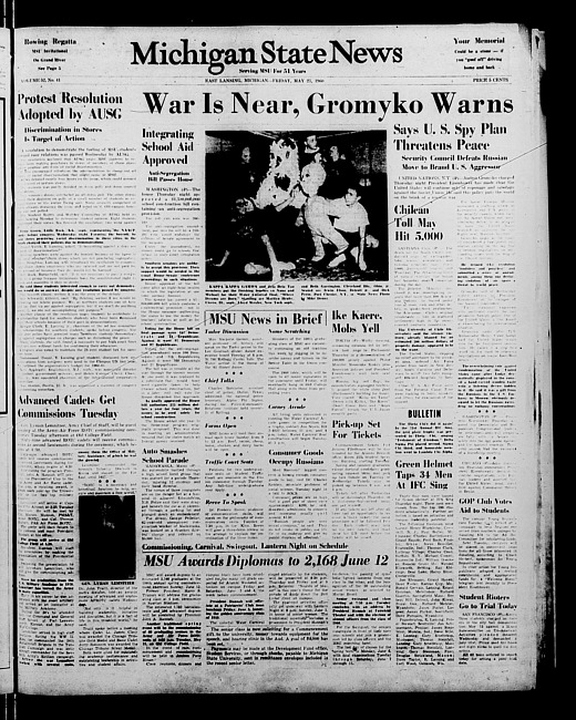 Michigan State news. (1960 May 27)