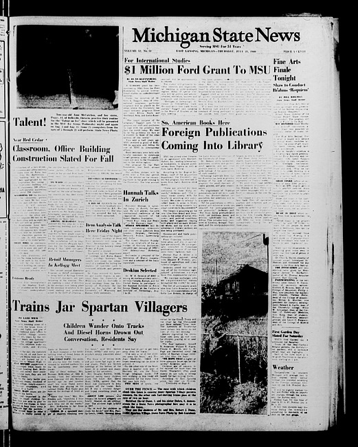 Michigan State news. (1960 July 21)