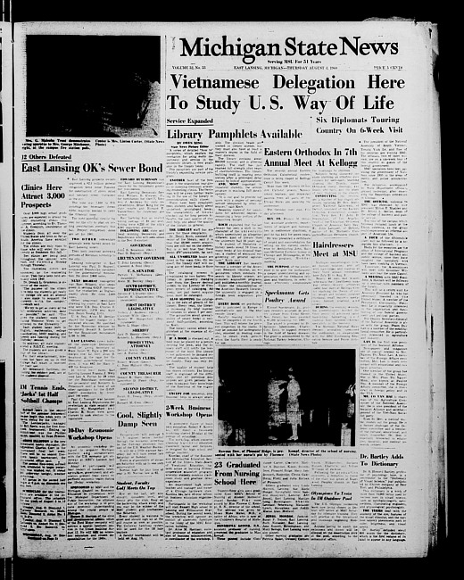 Michigan State news. (1960 August 4)