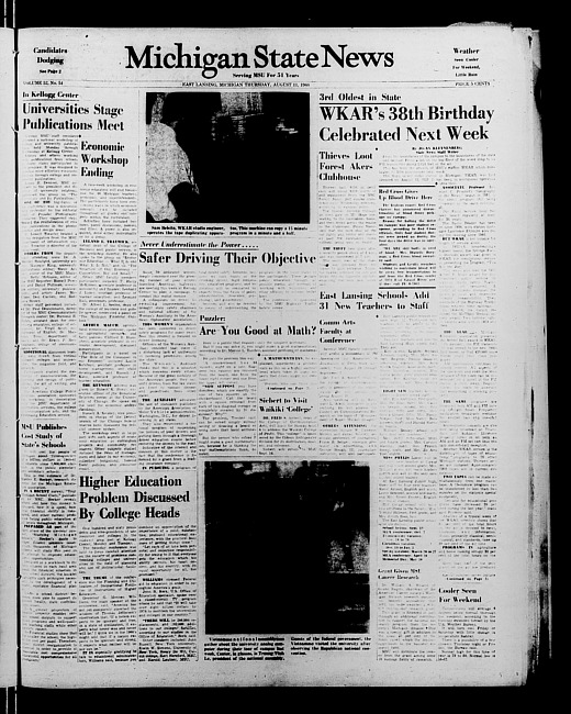 Michigan State news. (1960 August 11)