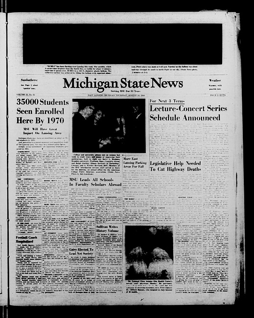 Michigan State news. (1960 August 18)